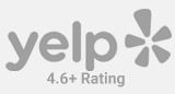Yelp logo with a 4.6+ rating